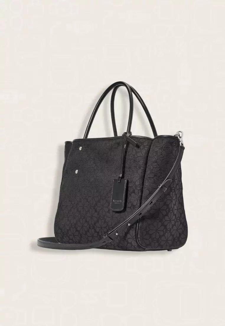 Kate Spade Spade Flower Jacquard Medium Everything Tote Black Multi