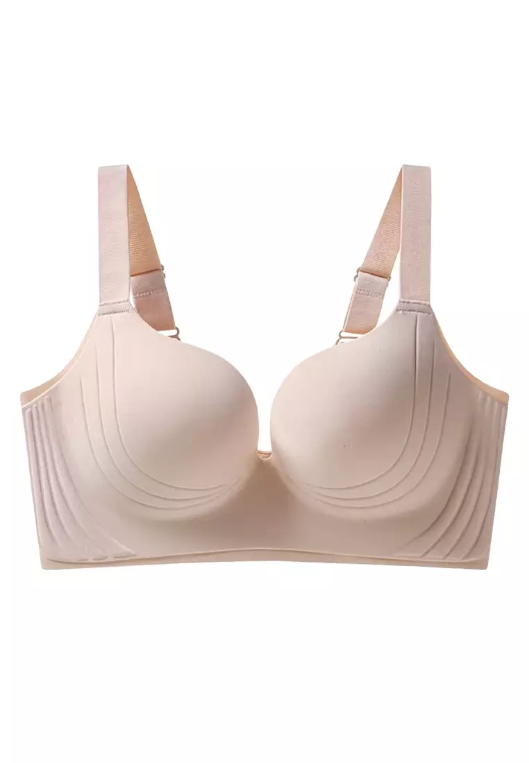 Premium Wynter Plus Size Seamless Wireless Support Bra in Taupe
