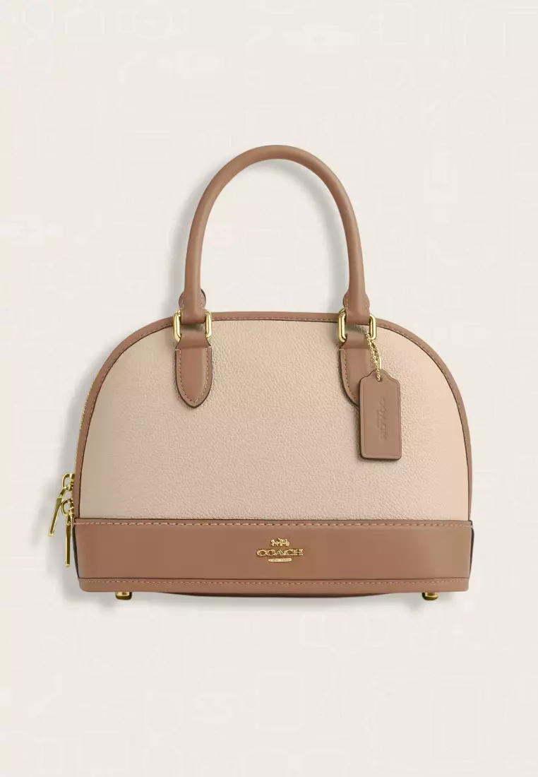 Jual Coach Coach Sabrina Satchel Bag In Colorblock Ivory Taupe