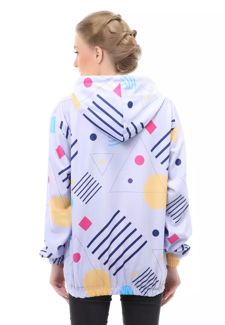 Hardwin Jacket Outer Wanita Jaket Hoodie Sepeda Segitiga Motive Material Parasut ORIGINAL - Lilac