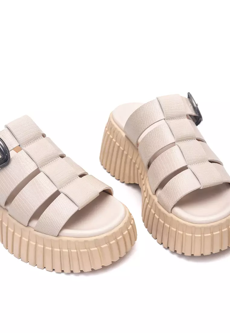 Bianca Platform Sandal in Beige
