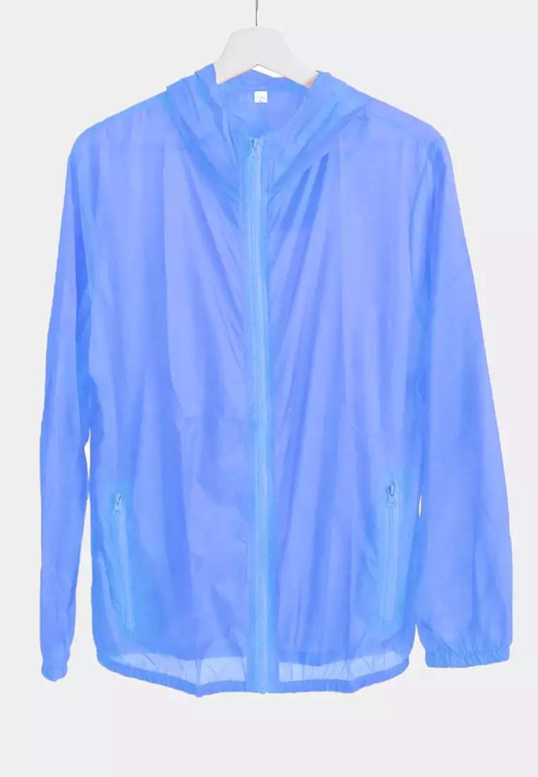 Jaket Olahraga Anti UV Rain Transparent Jacket - Sky