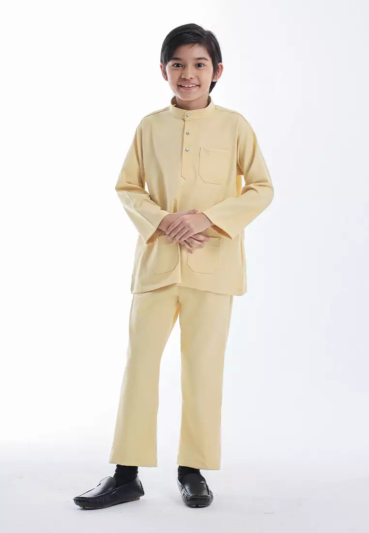 Alain Delon Baju Melayu Cekak Musang Budak - 19026504-50SundressYellow