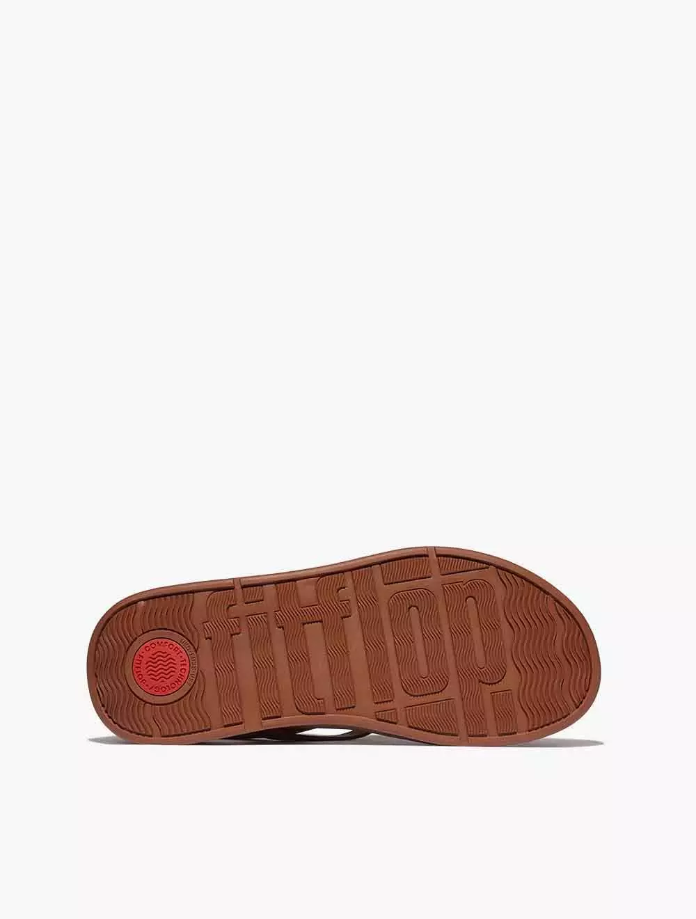 Fitflop F-Mode Leather Flatform Strappy Back-Strap Sandals - Deep Tan