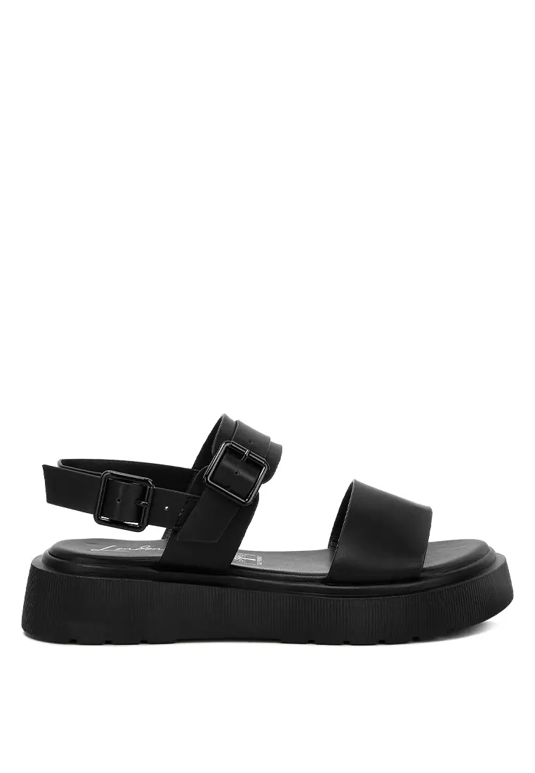 Womens black chunky sandals best sale