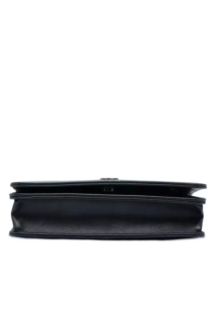 Pre-Loved Chanel Quilted Aged Calfskin So Black Gabrielle Wallet On Chain
