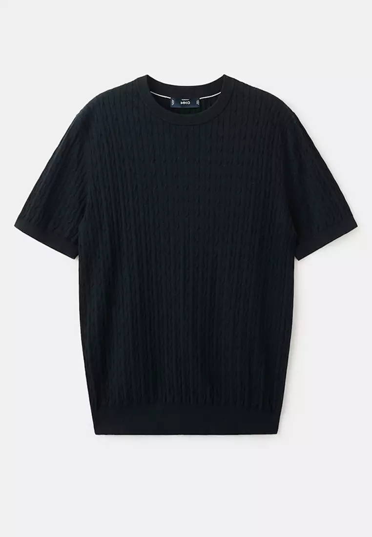 Cable Knit T-Shirt 100% Cotton