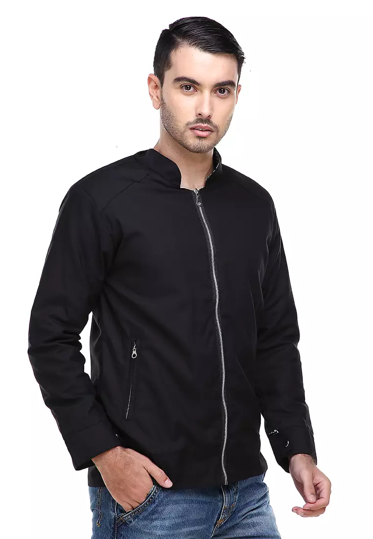Clover Jas Jaket Casual Pria Slimfit Material American Drill ORIGINAL - Black