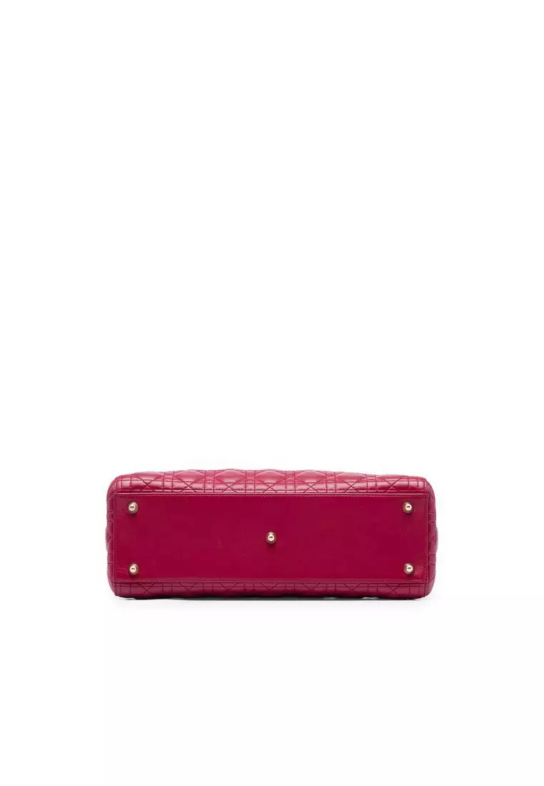 Pre-Loved Dior Large Lambskin Cannage Lady Dior