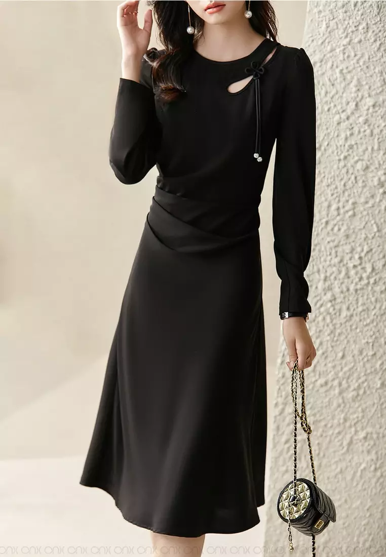ONX.HK Elegant Cutout Slim Fit Dress 2024 | Buy ONX.HK Online | ZALORA ...