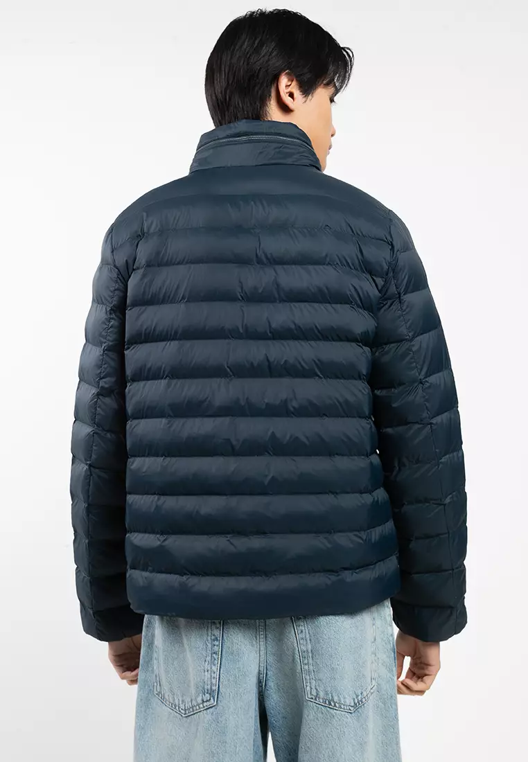 Nylon Lightweight Hooded Puffer Jacket