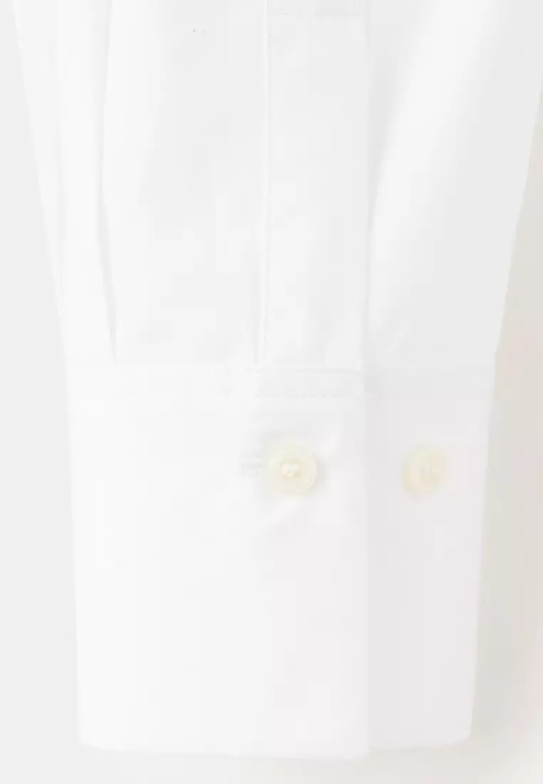 Cotton And Lyocell Blend Straight Shirt