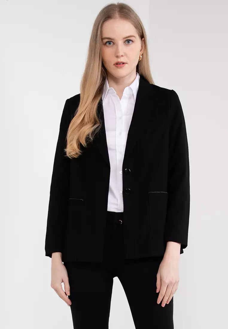 Relaxed Fit Lurex Stripe Blazer