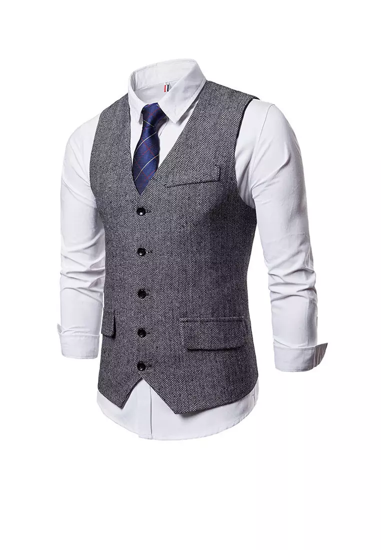 Buy HAPPY FRIDAYS Big Size Suit Vest ZQ M49 2024 Online ZALORA