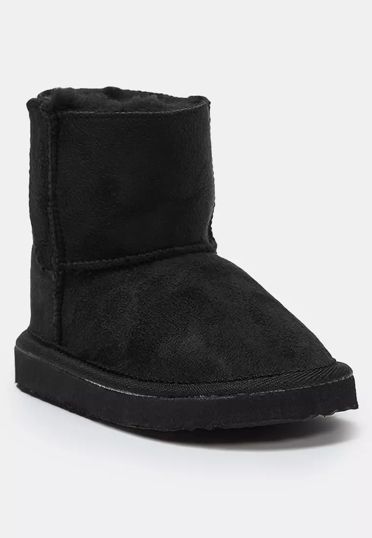 Black Flat Sole Big/Small Girls' Kids Boots Takaw25Bo00066