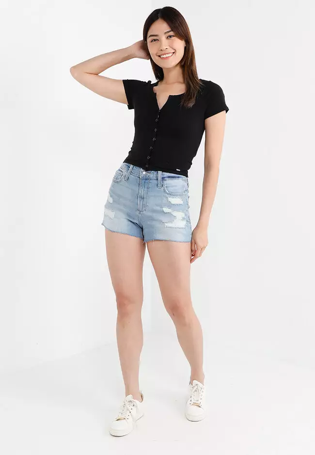 Hollister short short high rise top