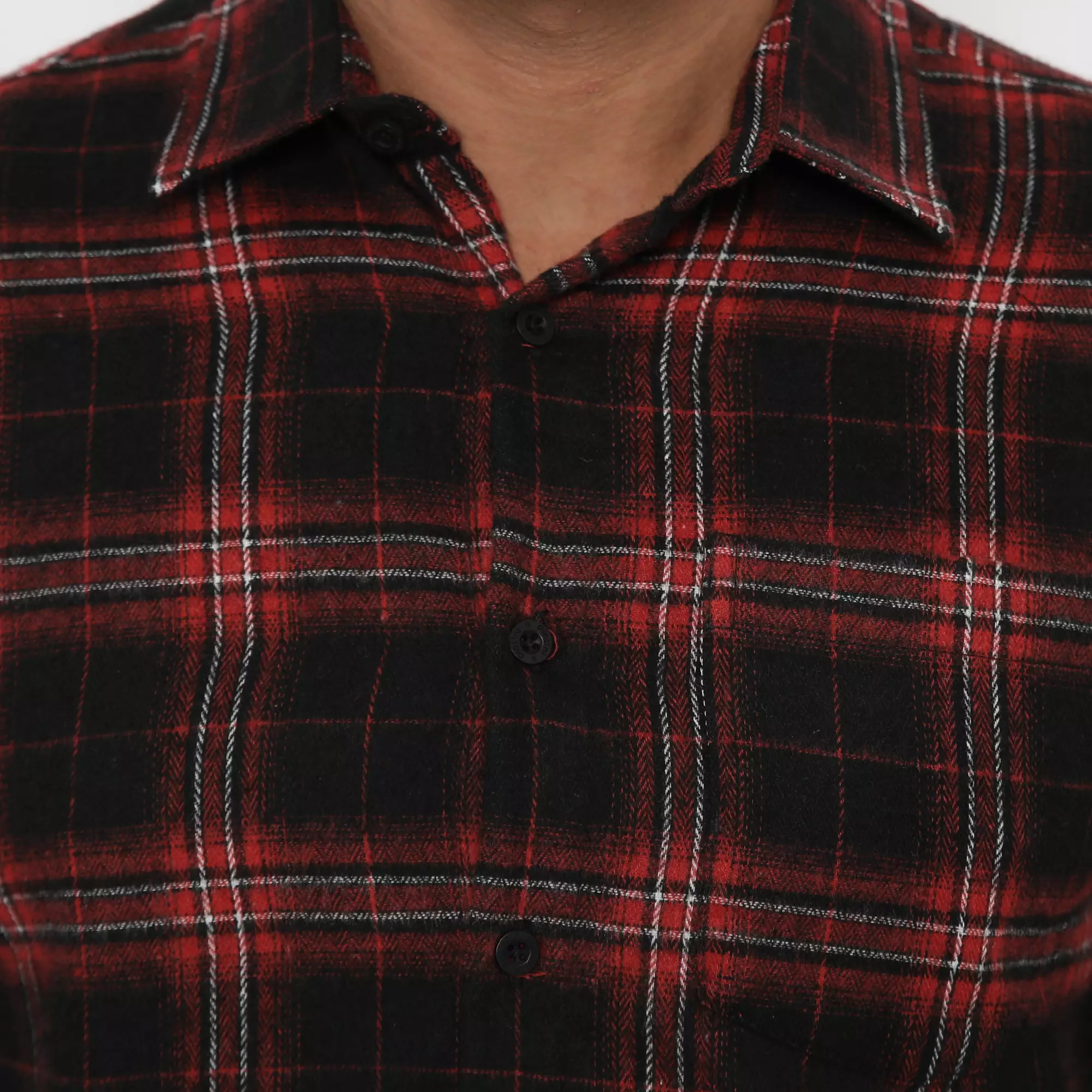 Platini Kemeja Pria Flanel Panjang Maroon 76302