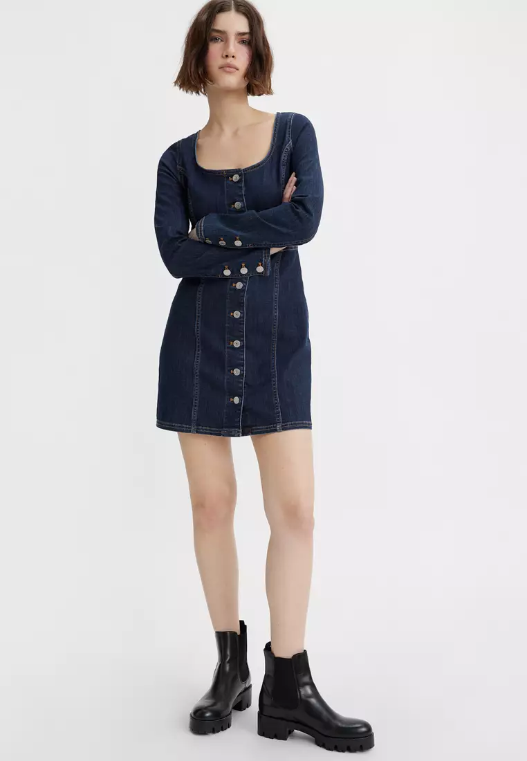 Levis black denim dress best sale