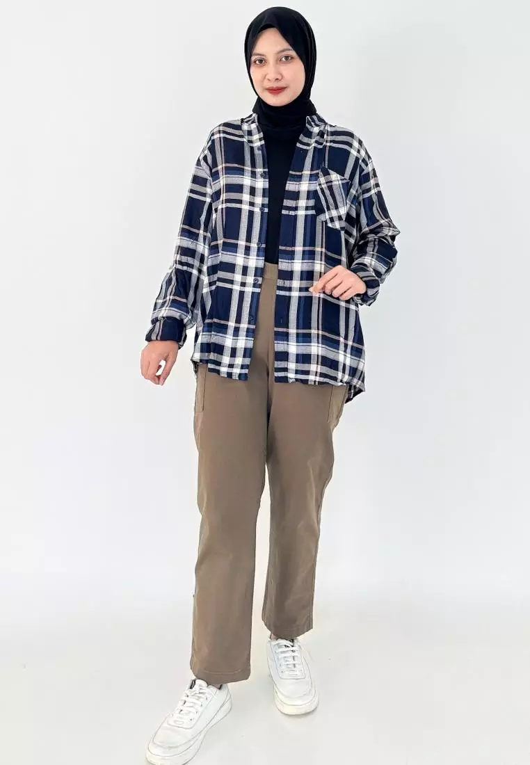 Lezahrasignature Kemeja Flanel Panjang Wanita