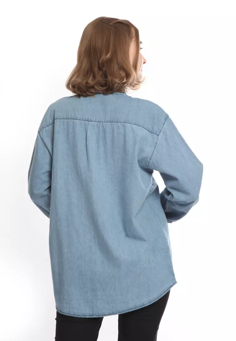 Tunik Denim Krah Mandarin KT282309