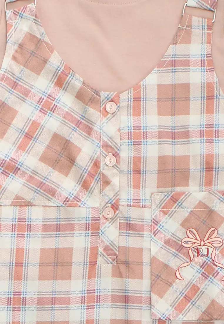 Overall Maxi Dress/ Setelan Ghamis Anak Peach/ Rodeo Junior Girl Raya