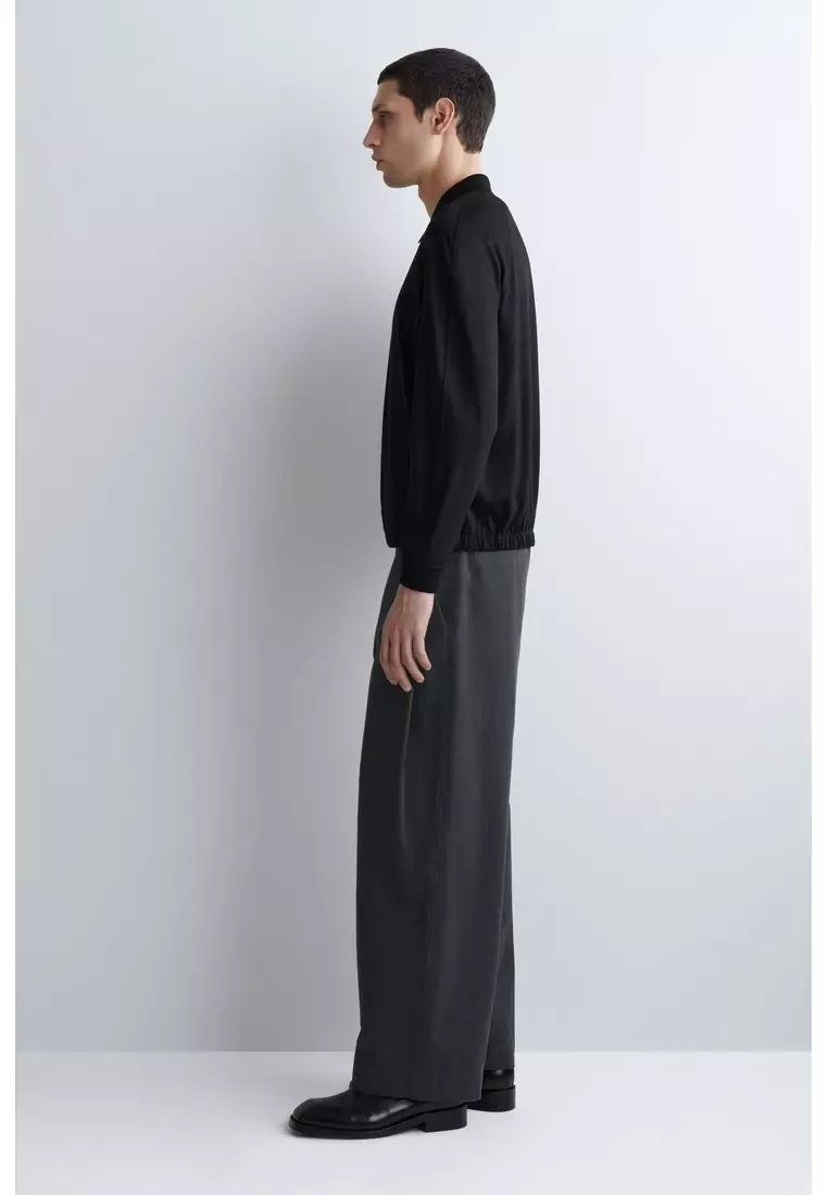 WOOL-JERSEY BOMBER JACKET