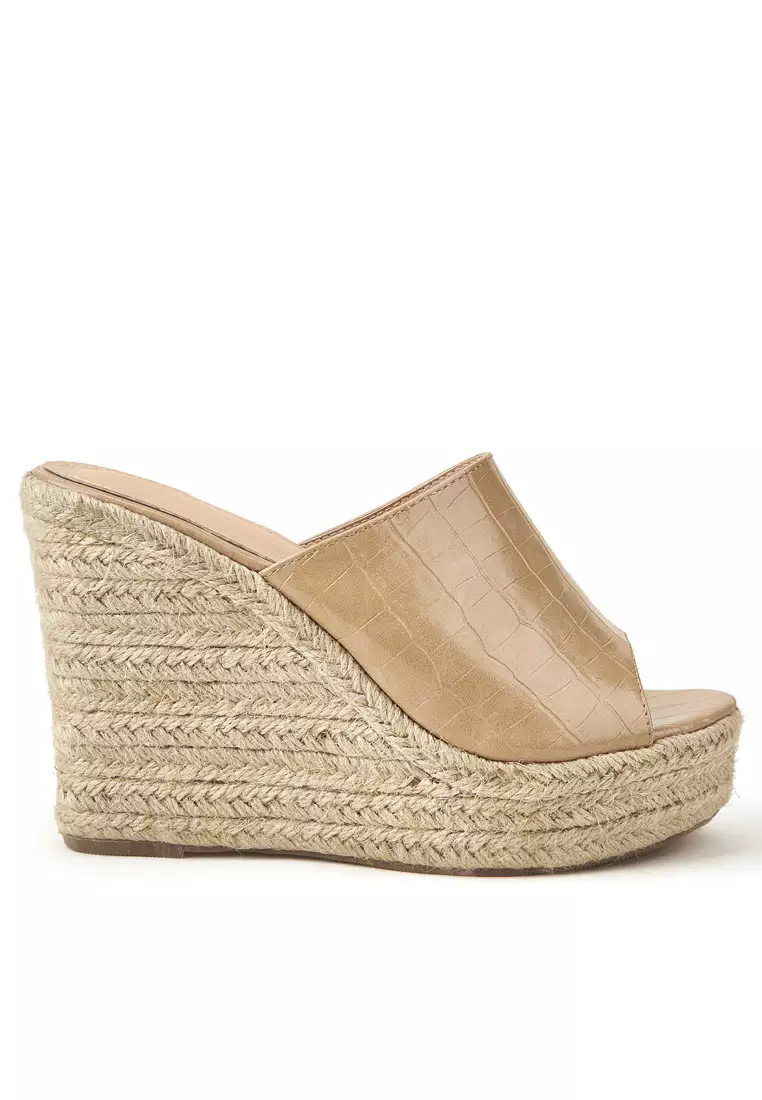Crocodile Texture Cork Wedge Espadrilles WTY9123 19