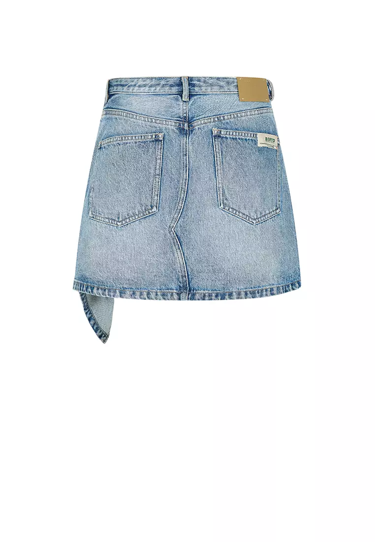 [Light Formal] Imported Italian Colored Cow A-line Short Skirt