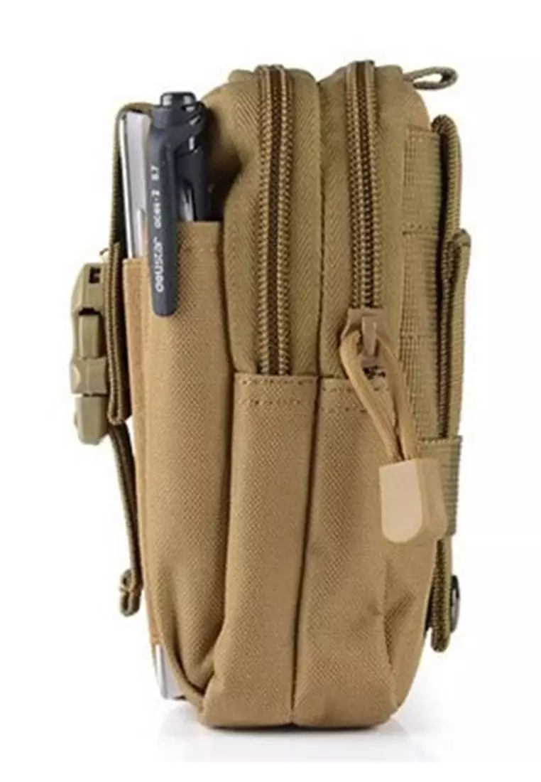 Atera Tas Pinggang Mini Pria Tactical Casual Waistbag Army Look Material Canvas ORIGINAL - Khaki