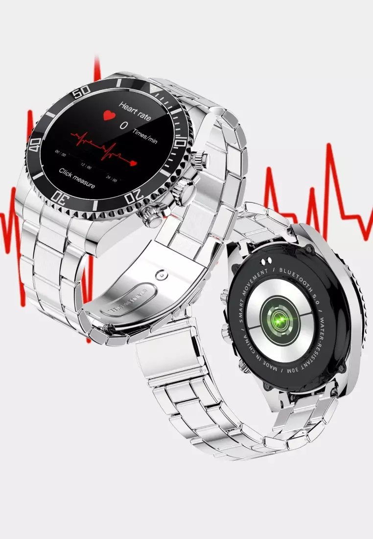 Smart Watch 46mm, Waterproof, Stainless Steel Bracelet