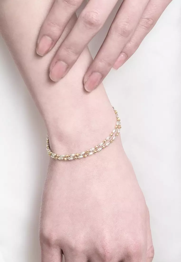 Gold and silver bead bracelet clearance