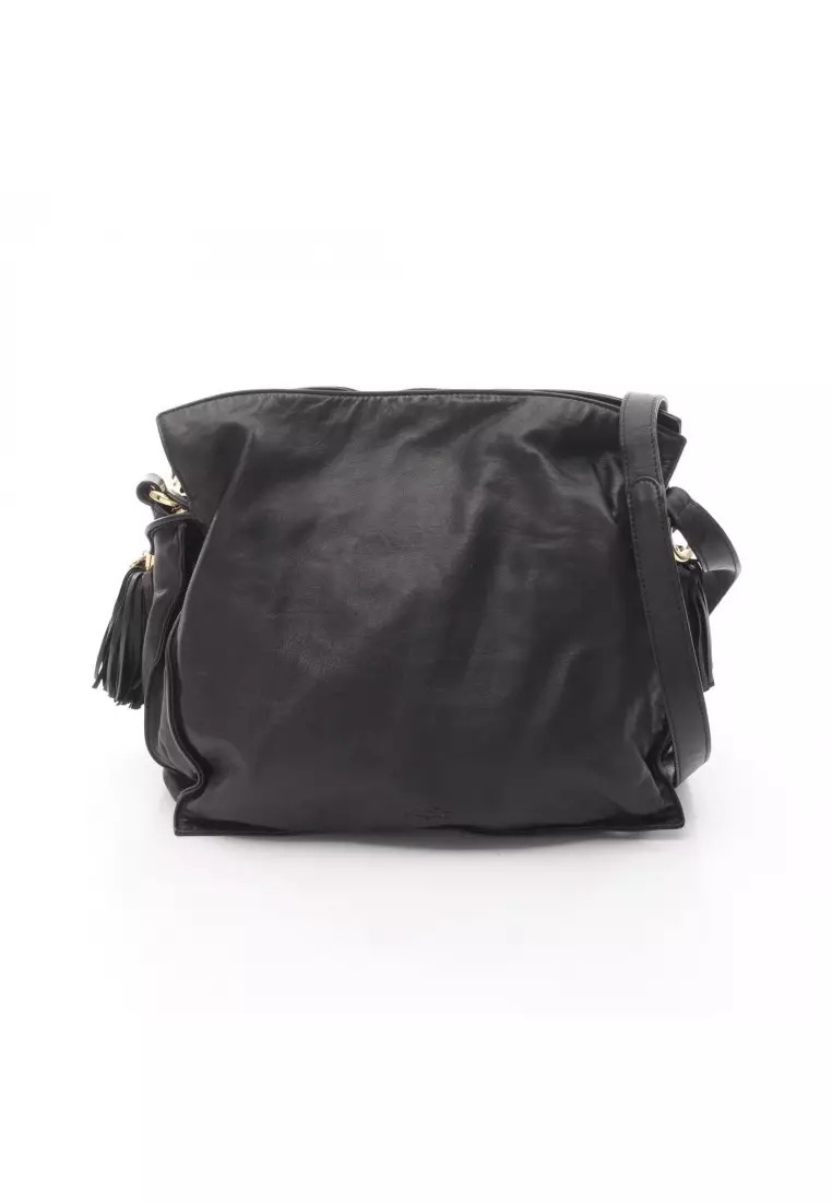 LOEWE Pre-Loved LOEWE Flamenco 30 Shoulder bag leather black