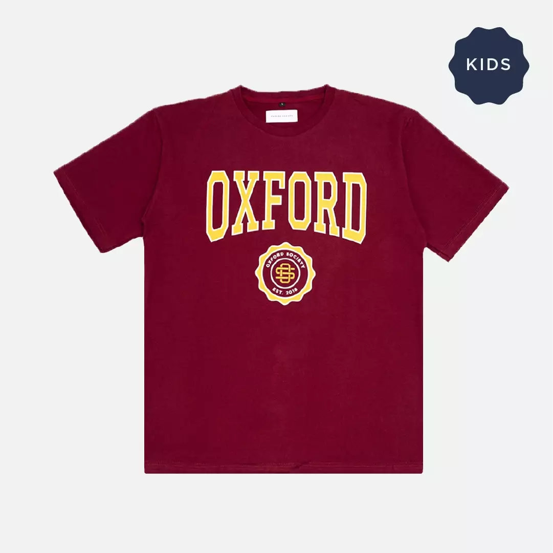 Jual Oxford Society Oxford Society College T-Shirt Burgundy Kaos