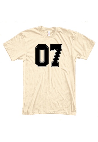 MRL Prints beige Number Shirt 07 T-Shirt Customized Jersey A1265AA076EDD0GS_1