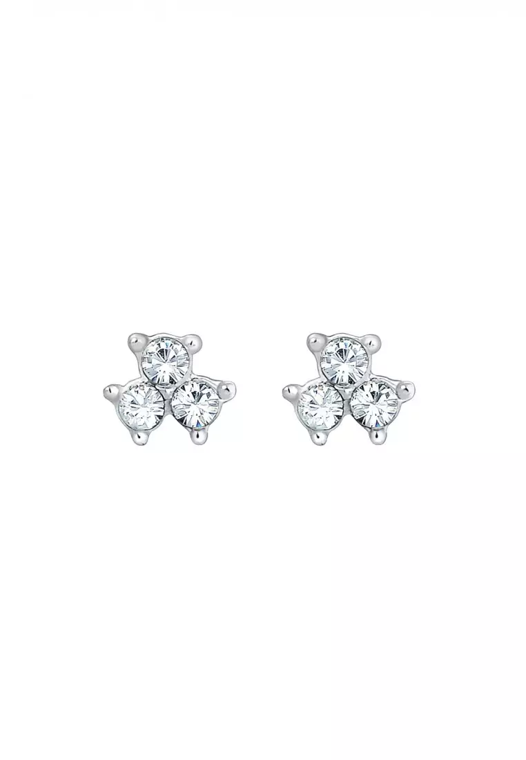 Anting Perhiasan Perak 925 Wanita Geo Crystal