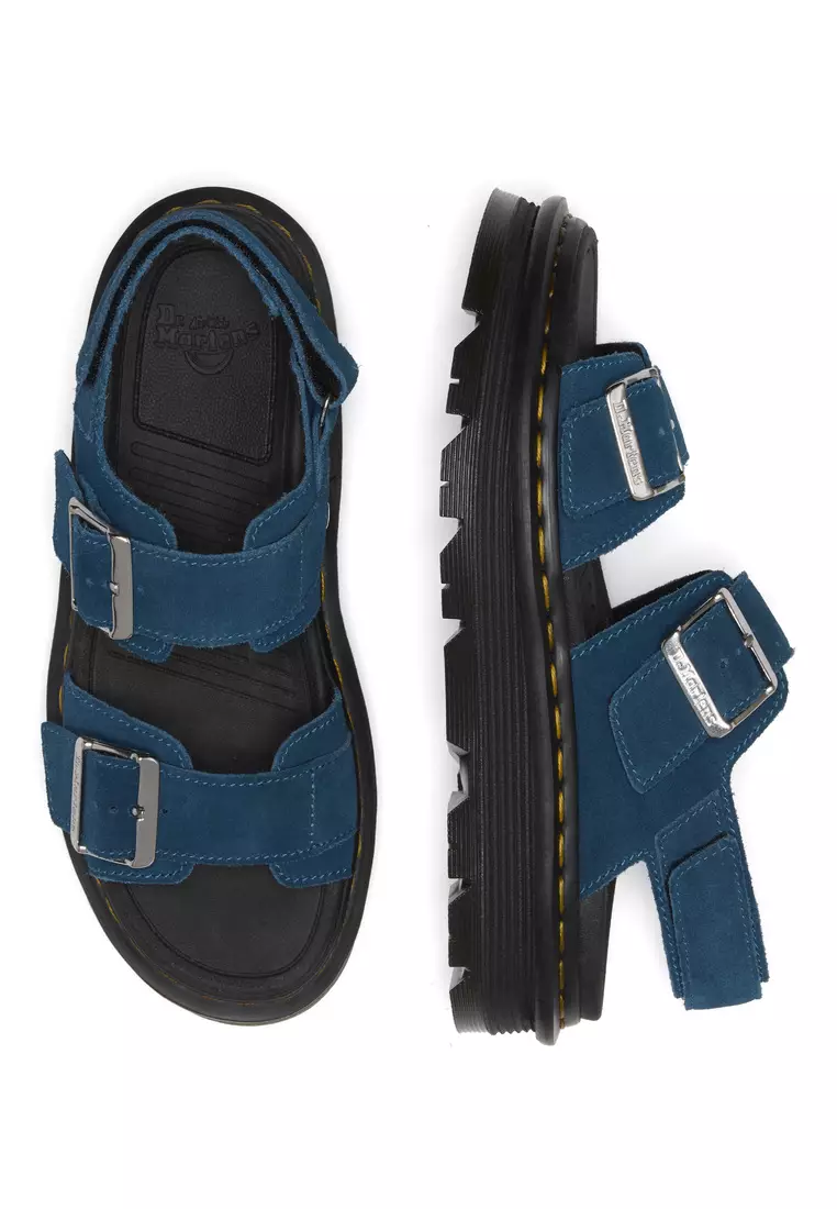 Buy Dr. Martens Zebzag Strap Suede Blue Sandals Women 2026 Online