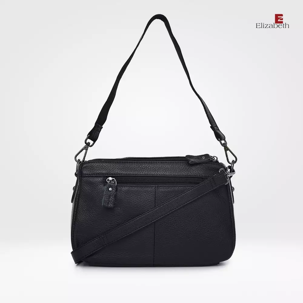 Tas Elizabeth Genuine Leather Shoulder Bag 0720-0499 Black