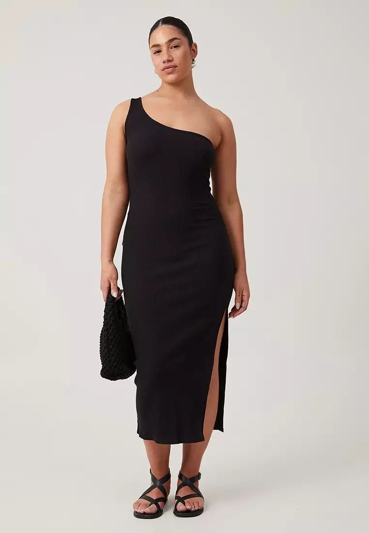One shoulder cotton dress hot sale