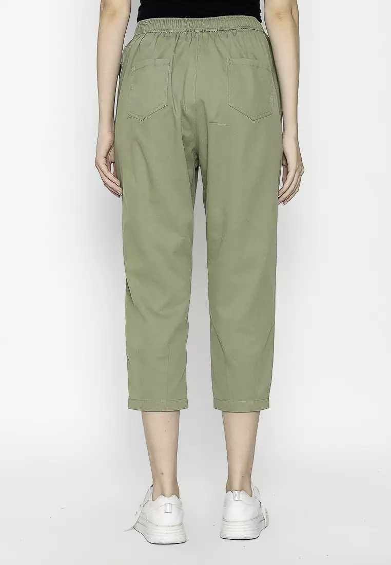 Urban Exchange Gianna Olive Tapered Pants - Casual Pants Celana Panjang Green Warna Olive