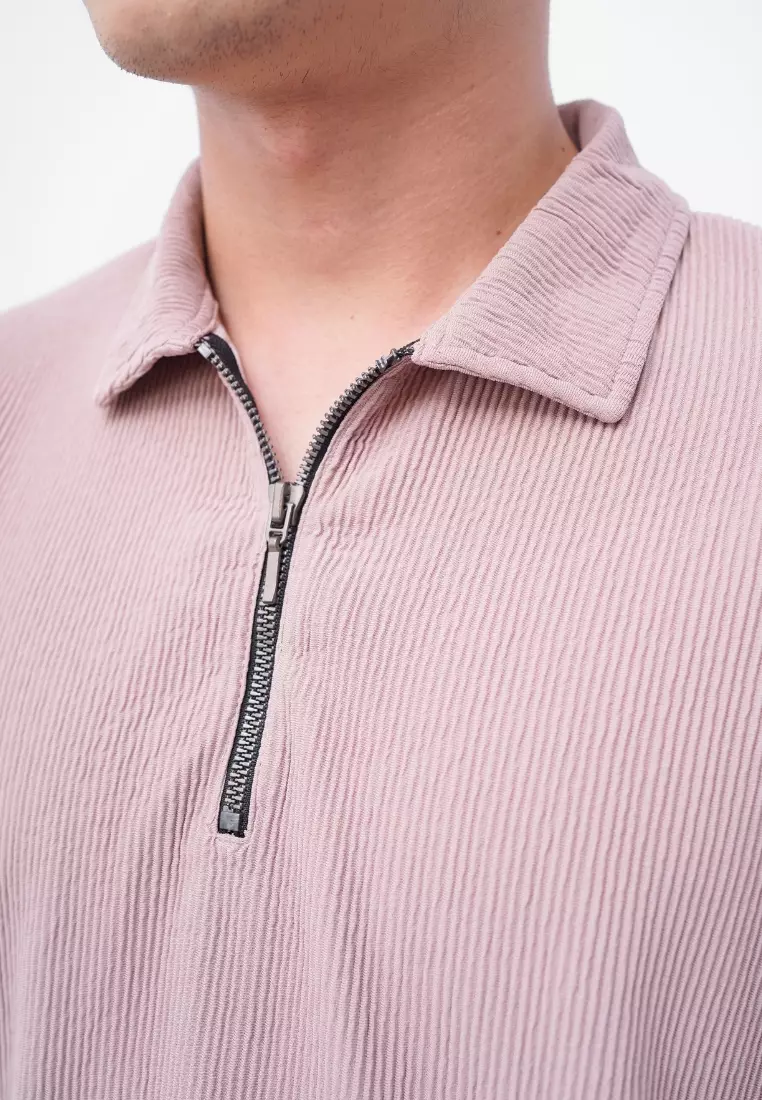 Ryusei Polo Pria SHIN Fit Basic Baltic Amber | Polo dengan Tekstur Unik