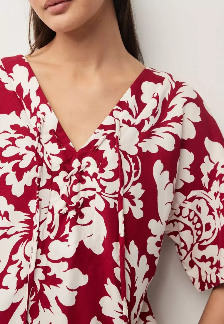 ★20-21FW新作★人氣★LENINA★BELITA V NECK DRESS_FLOWER ☆20-21FW新作☆人氣☆LENINA☆BELITA V NECK DRESS_FLOWER