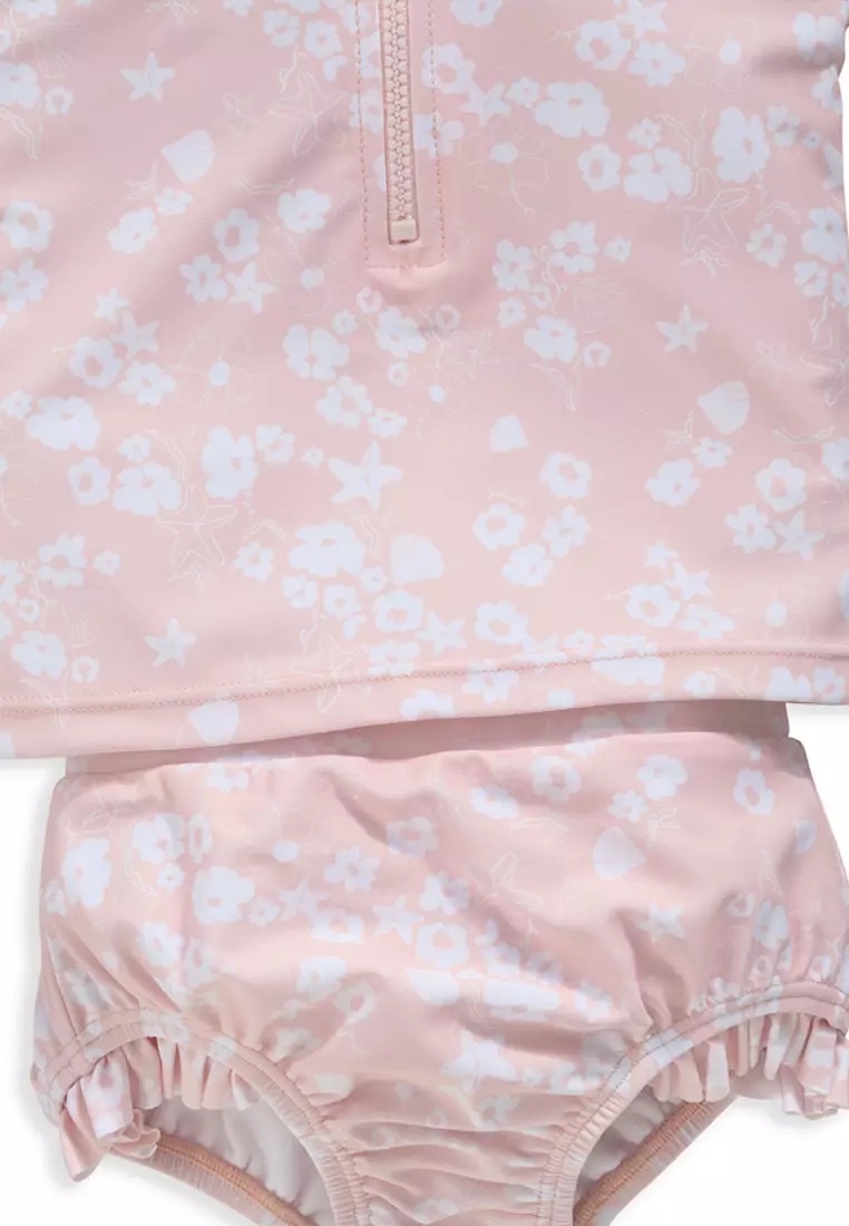 2 Piece Floral All Over Print Rash Suit