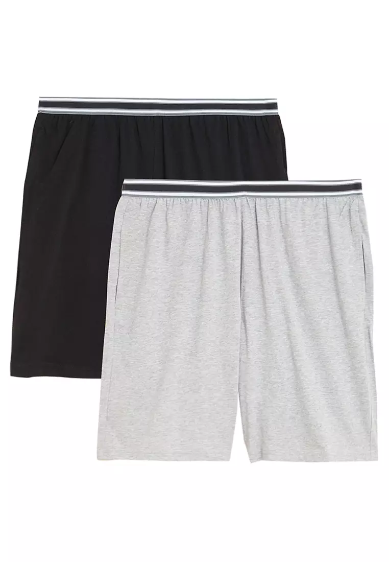 2 Pack Pure Cotton Pyjama Shorts