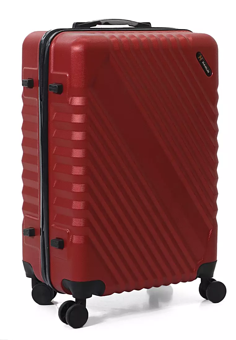 Isvara Tas Koper One Set Unisex Large Compartment Suitcase Number Code Locking Material Fiber ABS ORIGINAL - Maroon