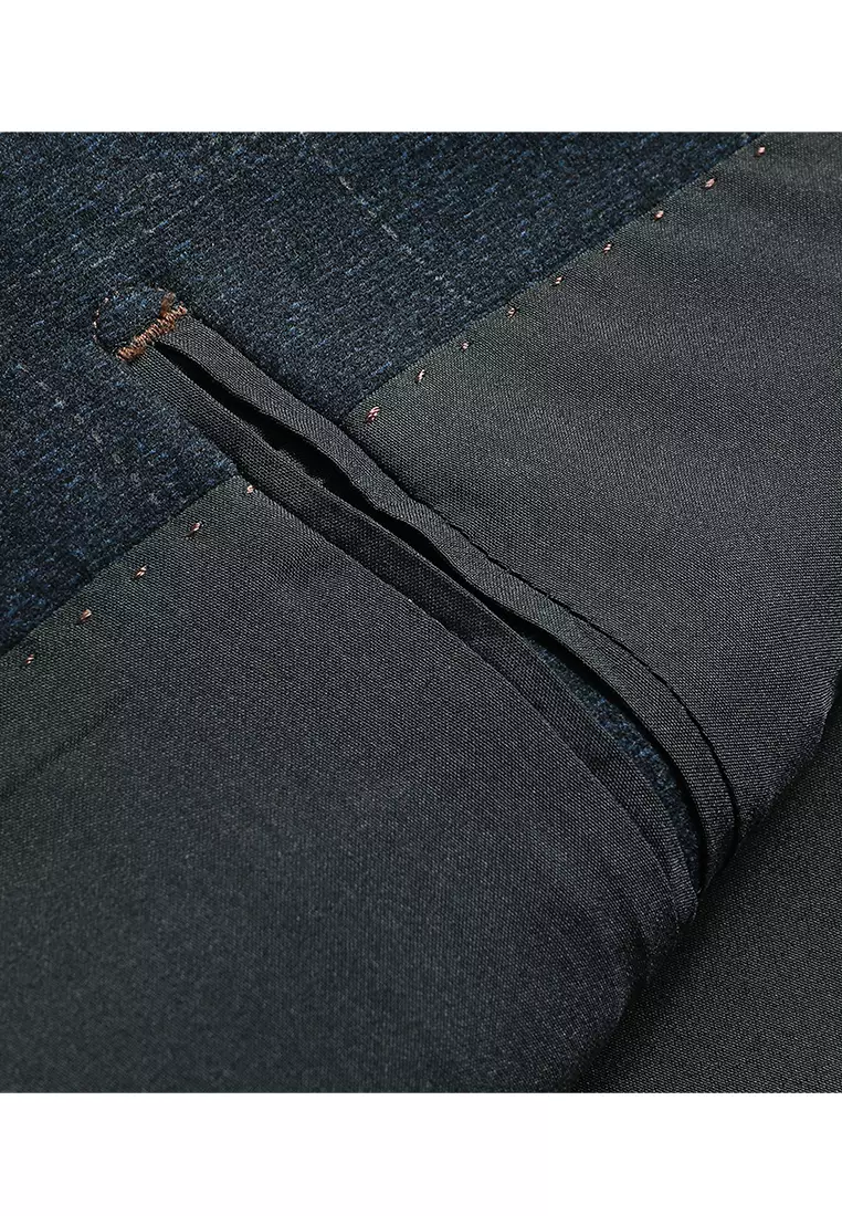 Elastic Plaid Suit Jacket LB6625