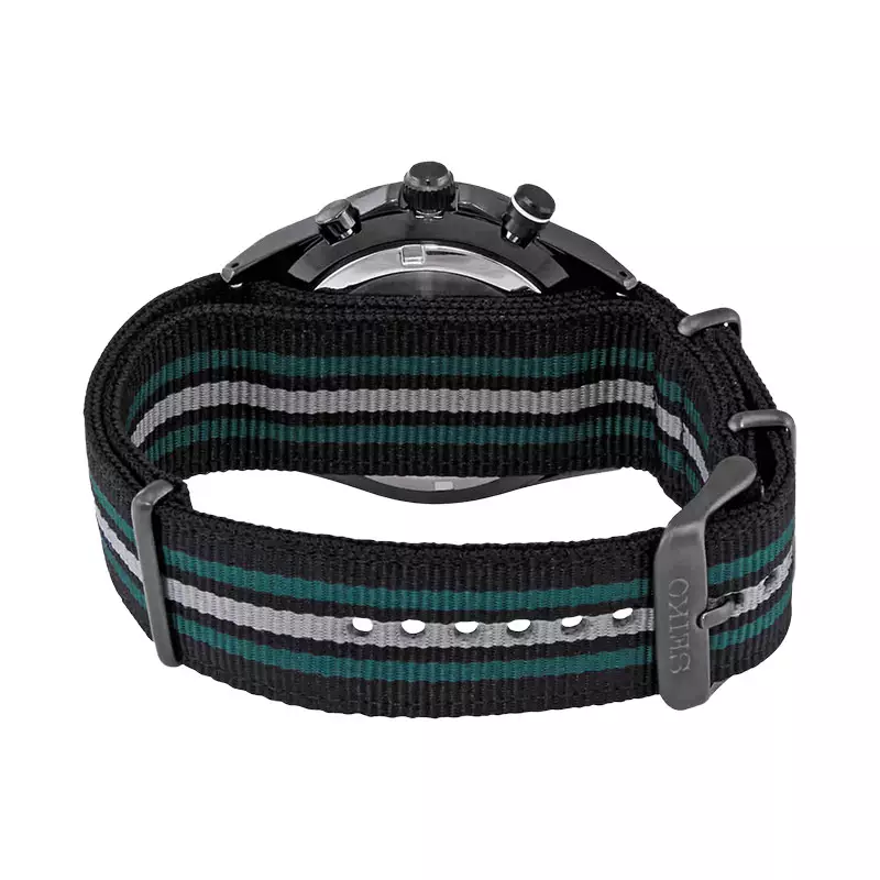 Jam Tangan Pria Seiko Chronograph SSB411P1 Discover More Green Dial Multi Color Nylon Strap