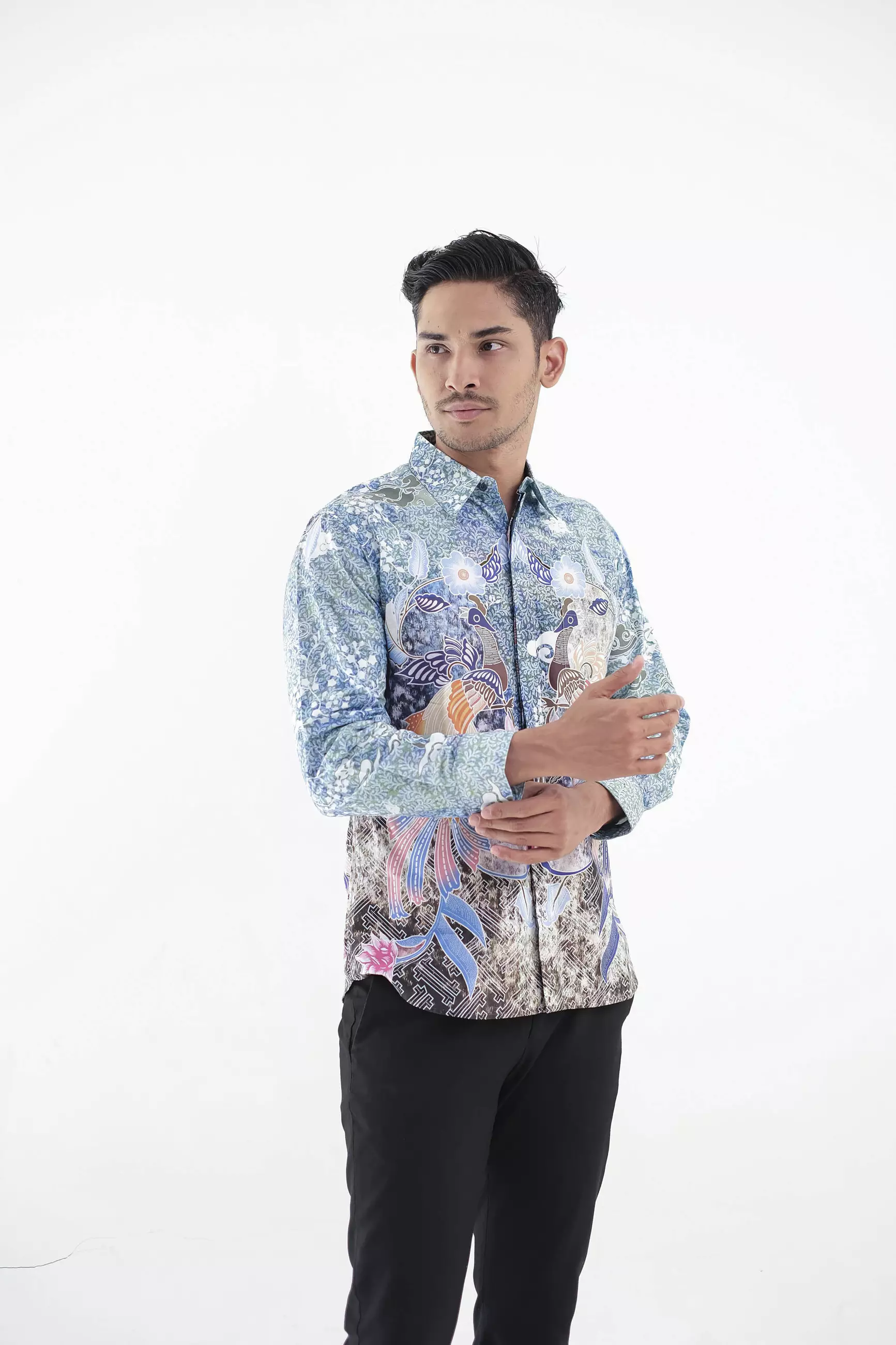 Arkanza Tosca  Pria Kemeja Panjang Slim Fit Digital Print