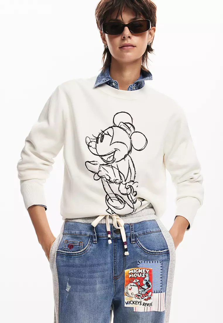Haut Desigual Dentelle Et Imprimé Minnie - Taille M Noir - Très Bon état