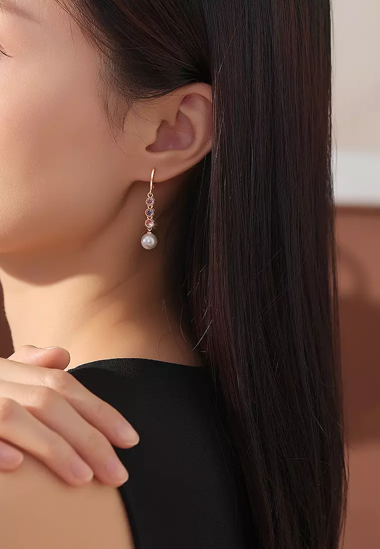 Anting Wanita Original Korea Zircon Pear Earrings Cewek Anting Cewek Anti Karat
