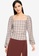 Abercrombie & Fitch brown Long Puff Sleeves Plaid Top B4570AACFEA410GS_1